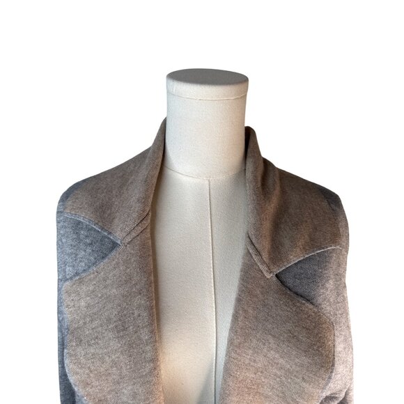 ZARA Knit Open Front Small Cardigan Coat Gray & Beige Viscose Blend Womens - Picture 5 of 12